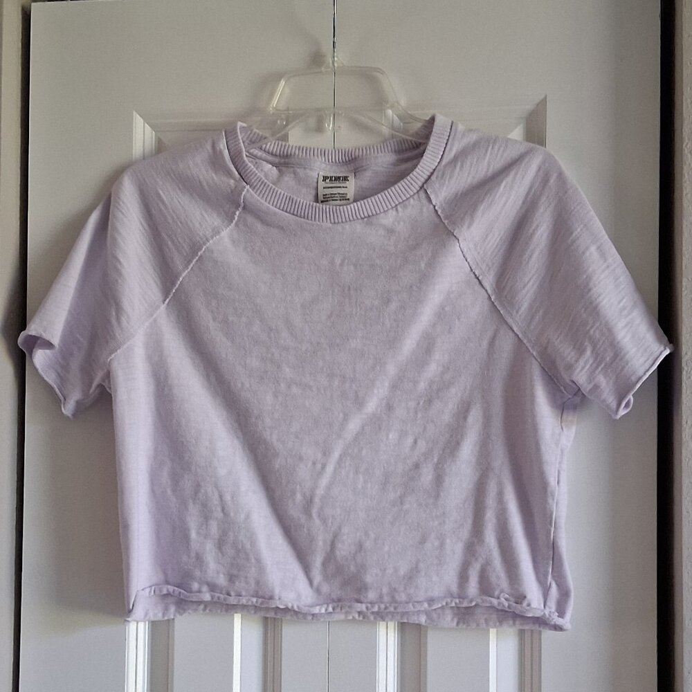 PINK by Victoria's Secret Short Sleeve Lavendar Crop Top Women's Size XS